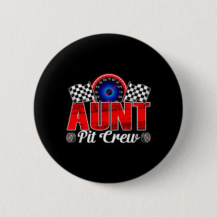 Aunt Pit Crew Racing Family Race Car Birthday Boy 6 Cm Round Badge