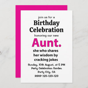 Aunt Quote Aunt Birthday Invitation