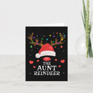 Aunt Reindeer Family Matching Christmas Auntie Aun Card