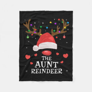 Aunt Reindeer Family Matching Christmas Auntie Aun Fleece Blanket