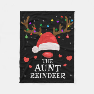 Aunt Reindeer Family Matching Christmas Auntie Aun Fleece Blanket