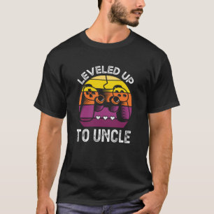 Aunt Retro Gifts Levelled Up To Uncle Funny Gamer T-Shirt