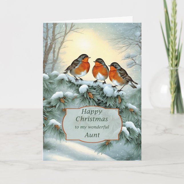 Aunt Robins Happy Christmas Holiday Card (Front)