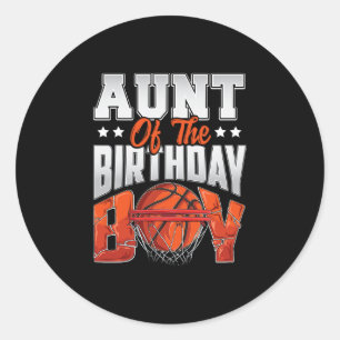 Aunt Sketll Birthday Boy Family Ller B-day Party Classic Round Sticker