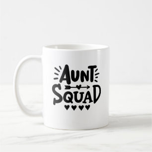 "Aunt Squad" with hearts and arrow Coffee Mug
