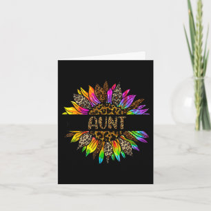 Aunt sunflower leopard tie dye auntie mothers day  card