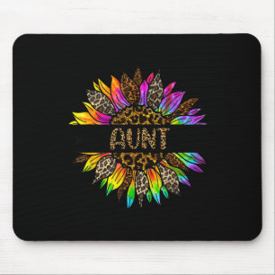 Aunt sunflower leopard tie dye auntie mothers day  mouse mat
