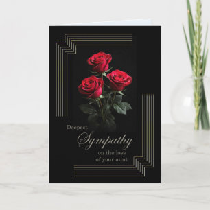 Aunt Sympathy Roses on Black Card
