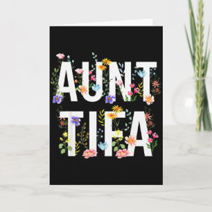Aunt Tifa - Retro Wildflowers Floral Feminist Mom  Card