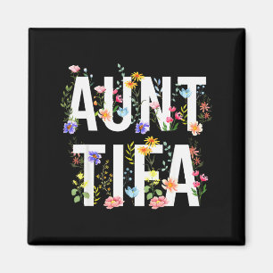 Aunt Tifa - Retro Wildflowers Floral Feminist Mom  Magnet