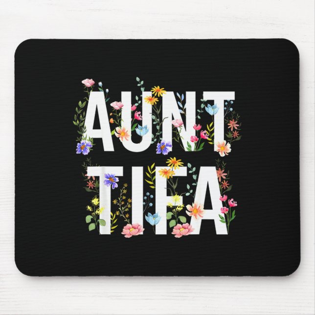 Aunt Tifa - Retro Wildflowers Floral Feminist Mom  Mouse Mat (Front)