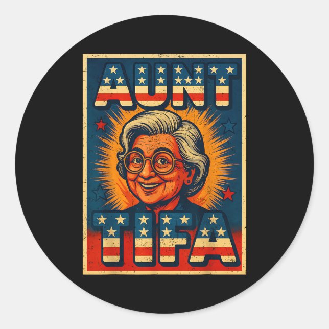 Aunt Tifa Shirt Aunt Tifa Funny Style Ster  Classic Round Sticker (Front)