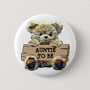Aunt to Be Baby Shower Button