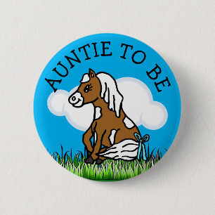 Aunt to Be Baby Shower Farm Animal Themed 6 Cm Round Badge