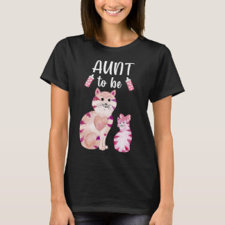 Aunt To Be Cat Baby Shower For Girl T-Shirt