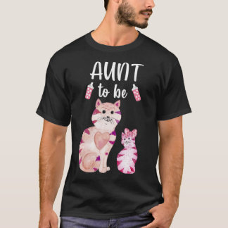 Aunt To Be Cat Baby Shower For Girl T-Shirt