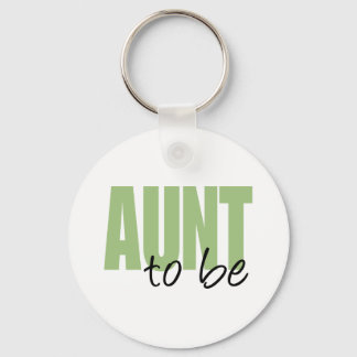 Aunt To Be (Green Block Font) Key Ring