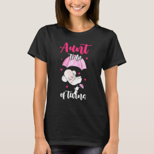 Aunt To Be Of Twins Niece And Nephew Elephant Umbr T-Shirt