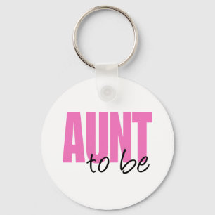 Aunt To Be (Pink Block Font) Key Ring