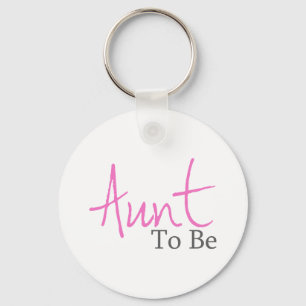 Aunt To Be (Pink Script) Key Ring