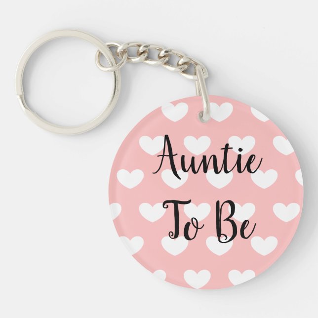 Aunt to Be, Pregnancy Announcement Ultrasound Key Ring (Front)