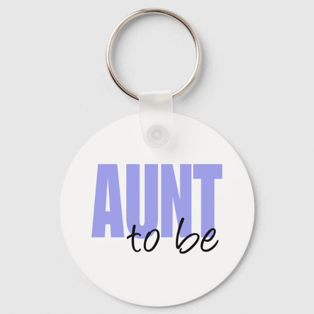 Aunt To Be (Purple Block Font) Key Ring (Front)