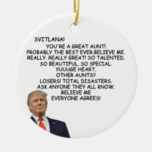Aunt Trump christmas gift for Aunt Christmas tree  Ceramic Tree Decoration