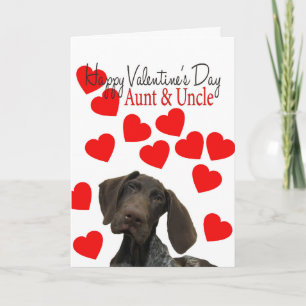 Aunt & Uncle Glossy Grizzly Valentine Puppy Love Holiday Card