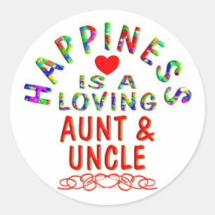 Aunt & Uncle Happiness Classic Round Sticker