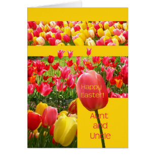Aunt & Uncle Happy Easter Tulip card