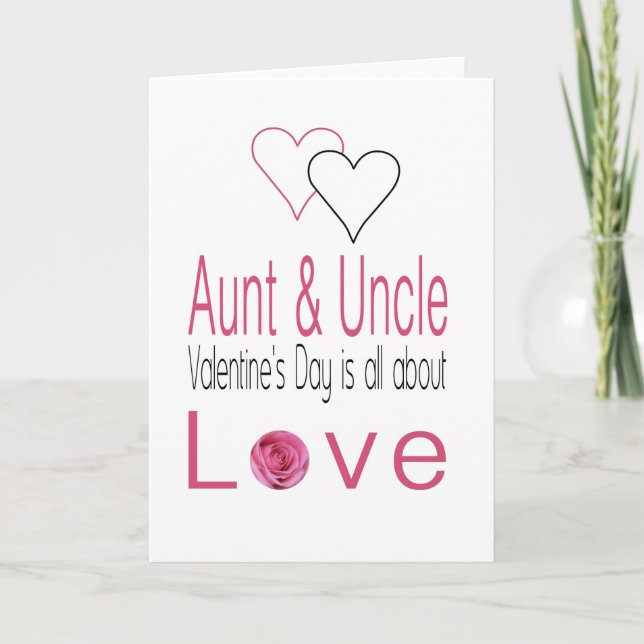 Aunt & Uncle   Happy Valentine's Day Roses Holiday Card (Front)