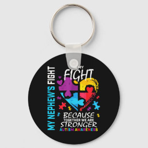 Aunt Uncle Puzzle Heart Blue Fighter Nephew Au Key Ring