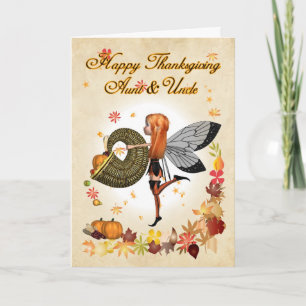 Aunt & Uncle - Thanksgiving Card - Cute Little Pum