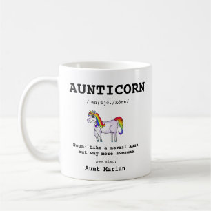 Aunt Unicorn Aunticorn Definition Typography Coffee Mug