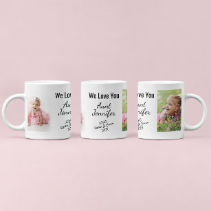 Aunt We Love You Personalised Photo & Names Coffee Mug