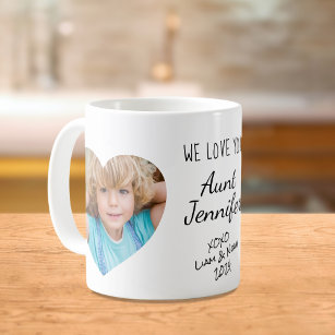 Aunt We Love You Personalised Photos Coffee Mug