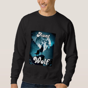 Aunt Wolf Matching Family Tribe Wolves Moon Auntie Sweatshirt