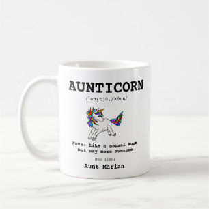 Aunticorn Aunt Definition Unicorn Typography Coffee Mug