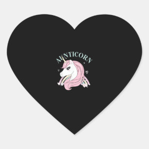 Aunticorn Aunt Unicorn Auntie Niece Nephew Sister  Heart Sticker