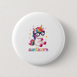 Aunticorn Aunty Dabbing Unicorn Auntie Aunt Christ 6 Cm Round Badge