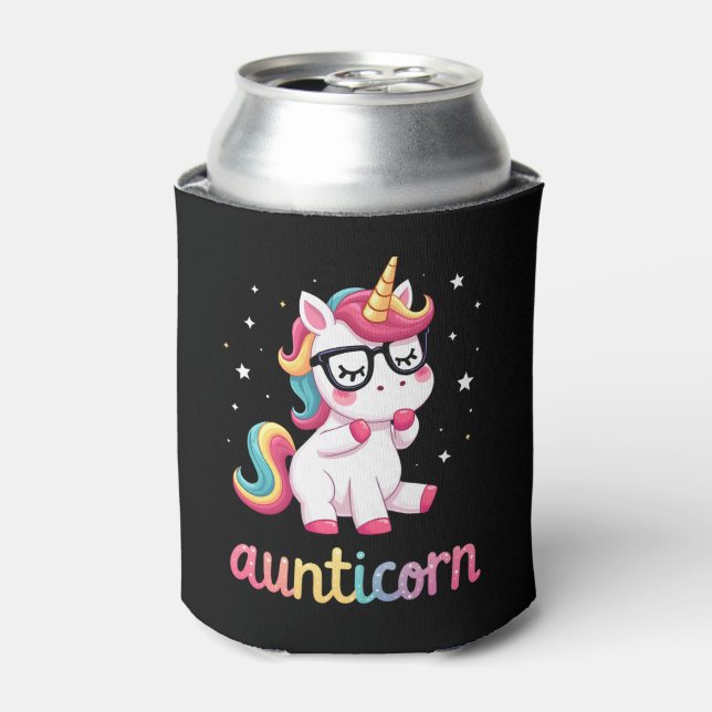Aunticorn Aunty Dabbing Unicorn Auntie Aunt Christ Can Cooler (Can Front)