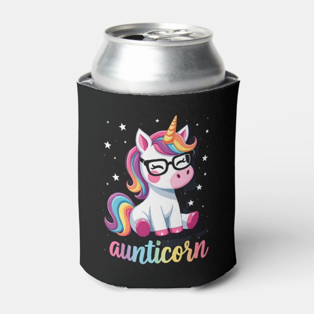 Aunticorn Aunty Dabbing Unicorn Auntie Aunt Christ Can Cooler (Can Front)