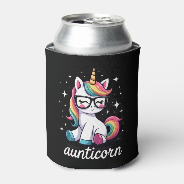 Aunticorn Aunty Dabbing Unicorn Auntie Aunt Christ Can Cooler (Can Front)