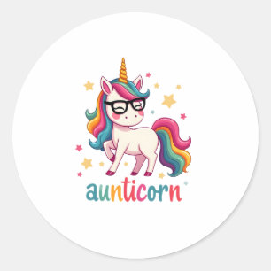 Aunticorn Aunty Dabbing Unicorn Auntie Aunt Christ Classic Round Sticker