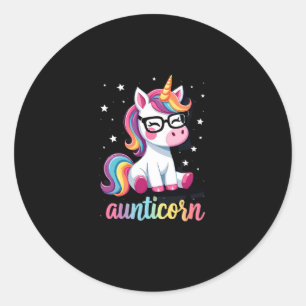 Aunticorn Aunty Dabbing Unicorn Auntie Aunt Christ Classic Round Sticker