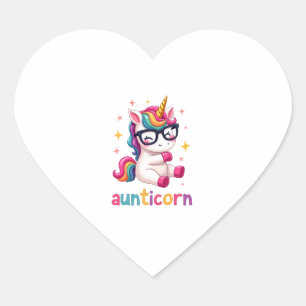 Aunticorn Aunty Dabbing Unicorn Auntie Aunt Christ Heart Sticker