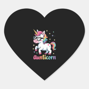 Aunticorn Aunty Dabbing Unicorn Auntie Aunt Christ Heart Sticker