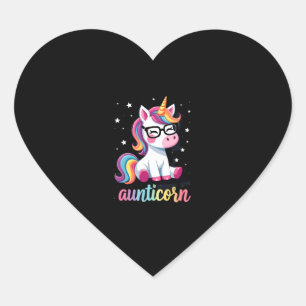 Aunticorn Aunty Dabbing Unicorn Auntie Aunt Christ Heart Sticker