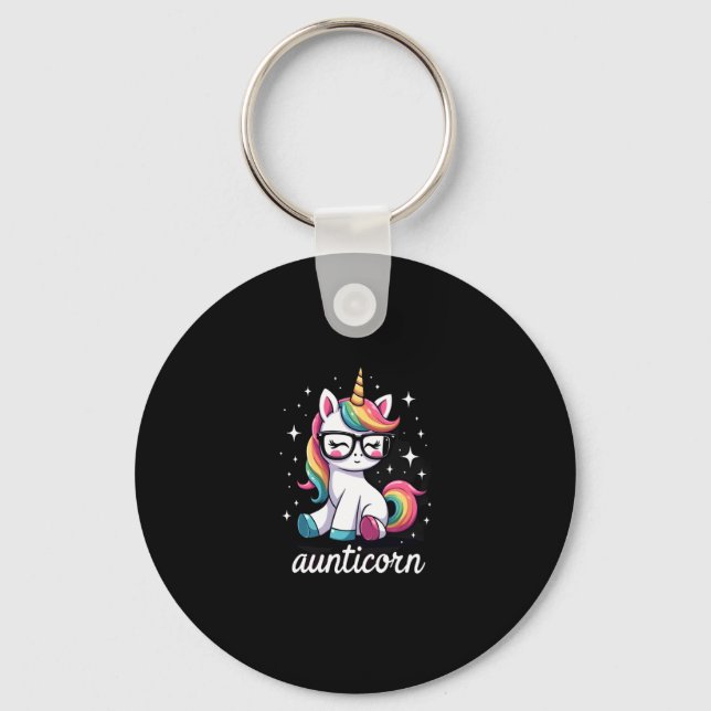 Aunticorn Aunty Dabbing Unicorn Auntie Aunt Christ Key Ring (Front)