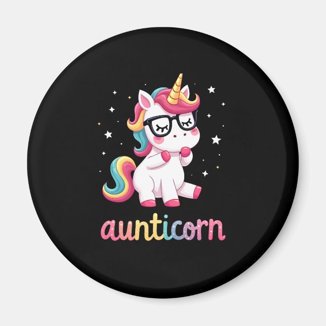 Aunticorn Aunty Dabbing Unicorn Auntie Aunt Christ Magnet (Front)